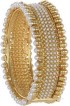 Shining Diva Copper Pearl 18K Yellow Gold Bangle Set