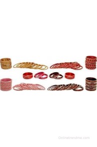 RADHASHREE Glass Enamel Bangle Set