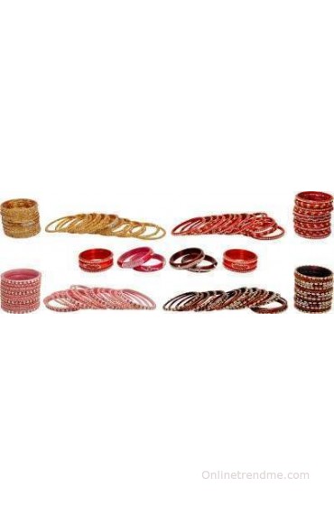 RADHASHREE Glass Enamel Bangle Set