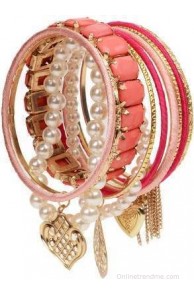 The Pari Alloy Zircon Rose Gold Bangle Set(Pack of 11)