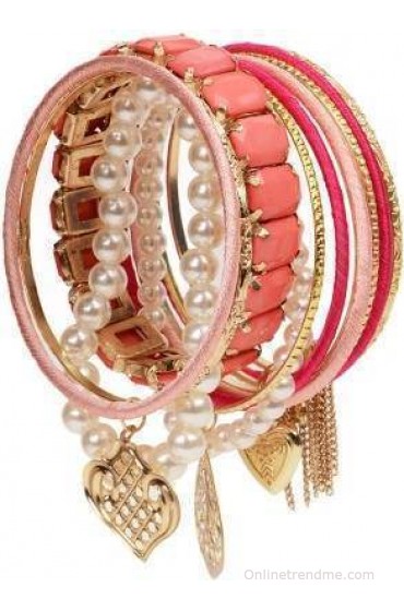 The Pari Alloy Zircon Rose Gold Bangle Set(Pack of 11)