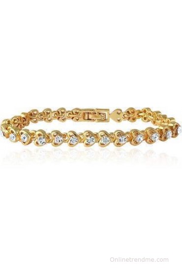 Mahi Brass, Alloy Crystal Yellow Gold Bracelet