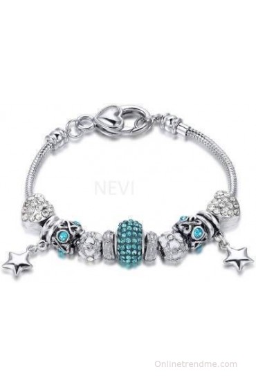 NEVI Metal, Crystal Crystal Charm Bracelet