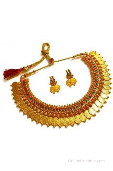 Alysa Copper Jewel Set(Gold, Red, Green)