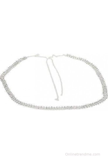 Glam Attires Glam Attires Silver 3 Layered Belly (Waist) Chain Kamarbandh Alloy Chain
