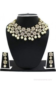 Zaveri garden Flower Necklace Zinc Jewel Set