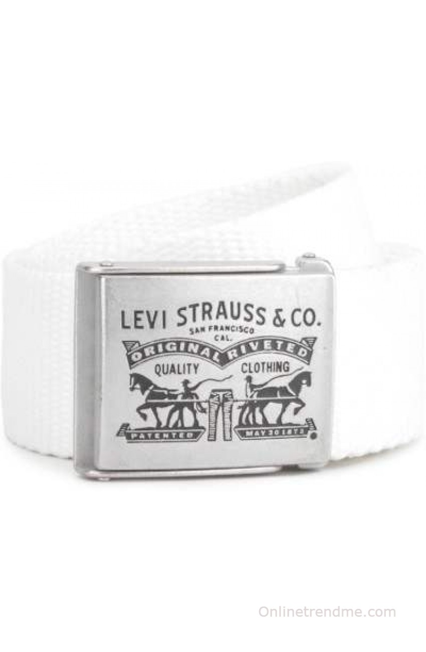 Levi's Men White Canvas Belt(White)