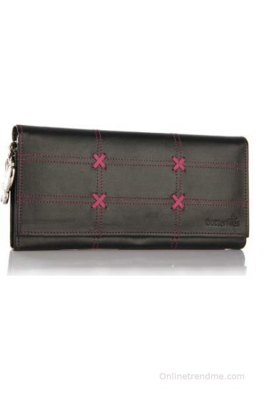 Butterflies Women Casual, Formal Black Artificial Leather Wallet(5 Card Slots)