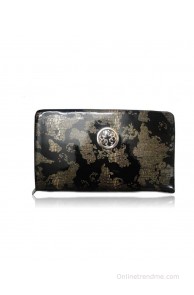 Lifestyleinc Black & Golden Printed Wallet