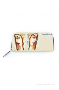 Peekabooo Cream & Brown Long Wallet