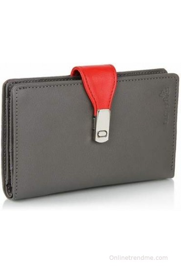 Butterflies Women Grey Artificial Leather Wallet(4 Card Slots)