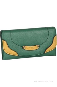 Caprese Women Green Genuine Leather Wallet(2 Card Slots)